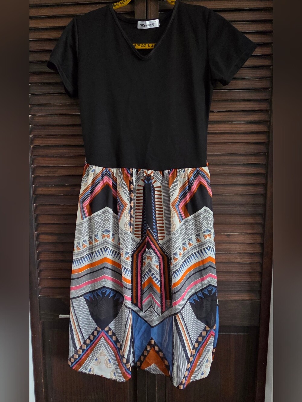 Calf Length Dress With Tie Belt
